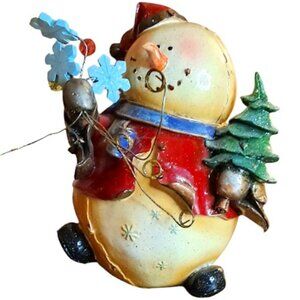 KIRKLAND’S Tinseltown SNOWMAN -Christmas Figurine Holiday- 8 Inches Tall